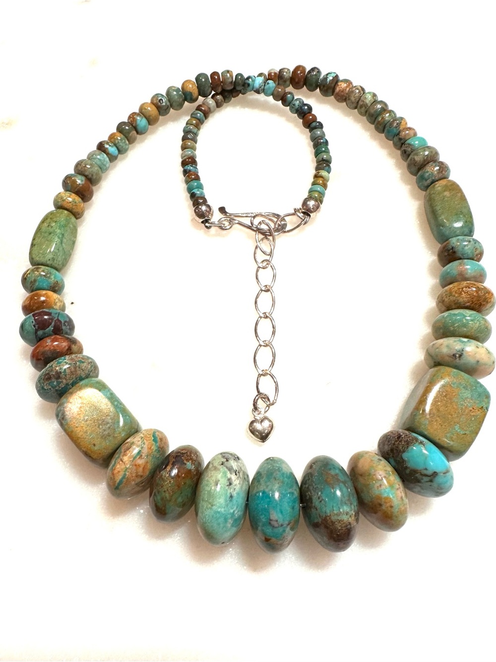 Jay King Graduated Rondelle Turquoise Sterling Silver Necklace